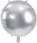 PartyDeco Balon din folie - Cerc argintiu, 80 cm