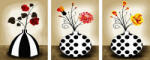 Ipicasso Set 3 picturi pe numere, cu sasiu, Vaze cu flori, 50 x 120 cm (PC34050013) Carte de colorat