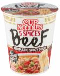 Nissin Cup Noodles poharas fűszeres instant tésztaleves marha ízesítéssel 64g
