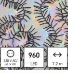 EMOS LED karácsonyi fényfüzér 960 db 7,2 m többszínű, időzítővel (D4BM05)