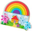 Melissa & Doug fa készségfejlesztő játék, Azúrkék nyomok és te - szivárvány puzzle (33008)