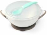  BabyOno Be Active Suction Bowl with Spoon etetőszett gyermekeknek Grey 6 m+ 2 db