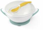  BabyOno Be Active Suction Bowl with Spoon etetőszett gyermekeknek Green/Yellow 6 m+ 2 db
