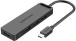 Vention Hub 5in1 with 4 Ports USB 3.0 and USB-C cable Vention TGKBB 0, 15m Black (TGKBB) - scom
