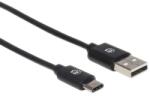 Manhattan Кабел Manhattan, от USB Type A(м) към USB Type C(м), 2m, черен