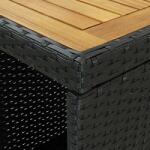 vidaXL Fekete polyrattan bárasztal tárolópolccal 120 x 60 x 110 cm (313478) - pepita