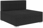 vidaXL 1 db fekete polyrattan moduláris középső kanapé párnákkal (46794)