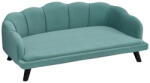 AOSOM Kutyafekhely kisállat kanapé luxus kutyaágy fekvőhely modern design zöld 98x60x35 cm