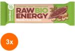 bombus Set 3 x Baton Energizant Bio, Raw Energy, cu Arahide si Cacao 50g Bombus