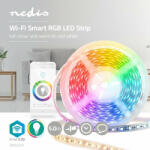 Nedis Wifi LED Szalag - Hideg Fehér / Meleg Fehér / RGB - 5 m - Tápegység - Beltéri - SmartLife (WIFILS50CRGBW)