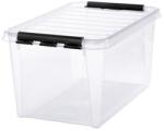 SMARTSTORE Műanyag tárolódoboz, 47 liter, fekete fogantyúkkal, SMARTSTORE Classic 45 , átlátszó (CSDSMART40)