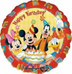  18 inch-es Mickey & Friends Happy Birthday - Miki egeres Szülinapi Fólia Lufi