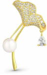  JwL Luxury Pearls Csillogó aranyozott 2 az 1-ben bross kristályokkal és valódi gyönggyel Ginkgo JL0837 - mall