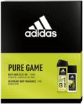 Adidas Set cadou barbati: Sampon 3 in 1, Adidas Pure Game, 250 ml, body hair face + Deo body fragrance, Adidas Pure Game, 75 ml, natural spray