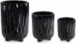 Decorer Set 3 vaze flori ceramica neagra 15.5x22.5 cm, 12.5x16 cm, 10x12.5 cm (A71.45.02)