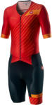 Castelli - costum trisuit triatlon pentru barbati, maneca scurta Free Sanremo SS Suit - negru portocaliu rosu (CAS-8620092-023)