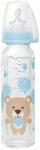 Nip Бебешко стъклено шише NIP - Flow M, 0-6 м, 250 ml, boy (4000821350717) - ozone
