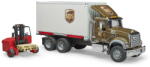 BRUDER Camion MACK Granite UPS cu container si stivuitor portabil, Bruder 02828 (BR-02828)