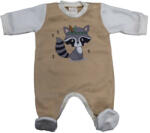 Asti Belül bolyhos hosszú ujjú kisfiú rugdalózó Mosómedve mintával