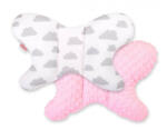 BabyLion Prémium Minky pillangó párna - Rózsaszín - felhők - pindurka