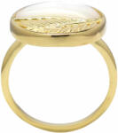  Arannyal Bevont Ezüst Gyűrű Gyöngyházzal, Méret: 54-55 (LMB0349/54)