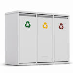 Klarstein Ordnungshüter 3 coșuri de gunoi 45 litri 3 recipiente reciclare montaj pe perete (KG11-OrdMülleimweiß) (KG11-OrdMülleimweiß) Cos de gunoi