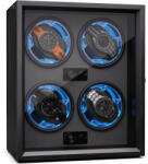 Klarstein Brienz 4, cutie de întors ceasuri, 4 ceasuri, 4 moduri, aspect de lemn, lumină interioară albastră (WW3-UhreBrien4-BK) (WW3-UhreBrien4-BK) - electronic-star