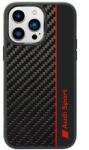 Audi Husa Audi Carbon Fiber Stripe iPhone 14 Pro 6.1" black/black hardcase AUS-TPUPCIP14P-R8/D1-BK - pcone