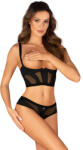 Obsessive Chic Amoria 2-pcs Cupless Set Black XS/S