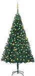 vidaXL zöld megvilágított műkarácsonyfa gömb szettel 240 cm (3077538) - vidaxl