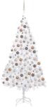 vidaXL fehér megvilágított műkarácsonyfa gömb szettel 240 cm (3077629) - vidaxl