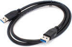 Thunder Germany MCS-76 (USB-A papa - USB-A papa) Töltő / Adatkábel, USB3.0, fekete (1m)