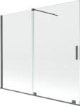 Mexen Velar, 2 szárnyas eltolható kádparaván 180 x 150 cm, 8mm átlátszó üveg, grafit matt profil, 896-180-000-01-66 (896-180-000-01-66)