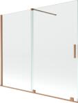 Mexen Velar, 2 szárnyas eltolható kádparaván 180 x 150 cm, 8mm átlátszó üveg, rézmatt, 896-180-000-01-65 (896-180-000-01-65)