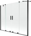 Mexen Velar Duo, 2 szárnyas eltolható kádparaván 200 x 150 cm, 8mm átlátszó üveg, fekete matt profil, 896-200-000-02-70 (896-200-000-02-70)