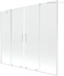 Mexen Velar Duo, 2 szárnyas eltolható kádparaván 200 x 150 cm, 8mm átlátszó üveg, fehér profil, 896-200-000-02-20 (896-200-000-02-20)