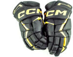 CCM JetSpeed FT6 Black/Sunflower Junior Hokikesztyűk 10 hüvelyk