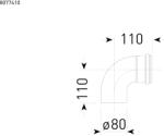  Sime könyök 80mm 90° Alu Uniqa Revolution (08077410)