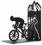  Könyvtámasz fekete színű fém, hegyekben kerékpározó versenyző