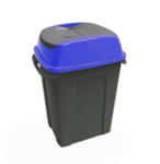 PLANET Hippo Billenős Szelektív hulladékgyűjtő szemetes, műanyag, antracit/kék, 70L (ALUP238K)