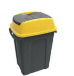 PLANET Hippo Billenős Szelektív hulladékgyűjtő szemetes, műanyag, antracit/sárga, 25L (ALUP236S)