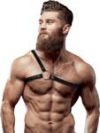 Fetish submissive attitude мъжки колан за гърди от еко кожа с кръстосани презрамки