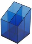 Bluering Írószertartó 4 rekeszes négyszögletű műanyag, Bluering® transzparens kék (41037A) - best-toner