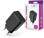 Setty 2xUSB hálózati töltő adapter - Setty USB Wall Charger - 5V/3A - fekete - nextelshop