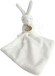 Doudou Iepuraș de pluș de alint Bunny Flower Box Doudou et Compagnie alb 10 cm în ambalaj cadou de la 0 luni (DC303)