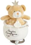 Doudou Ursuleț de pluș cu melodie Music Box Perlidoudou Doudou et Compagnie maro 14 cm în ambalaj cadou de la 0 luni (DC3521)