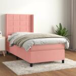 vidaXL rózsaszín bársony rugós ágy matraccal 80 x 200 cm (3132650) - pepita