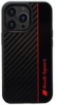 Audi Husa Audi Carbon Fiber Stripe iPhone 13 Pro Max 6.7" black/black hardcase AUS-TPUPCIP13PM-R8/D1-BK - vexio