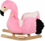 HOMCOM hintaszék, Flamingo modell, Fa, 60x33x52 cm, Rózsaszín