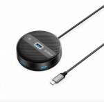 ORICO USB Hub 4portos Orico YS2-C3-03-BK-BP USB-C 3.0 (YS2-C3-03-BK-BP) - patronbolt